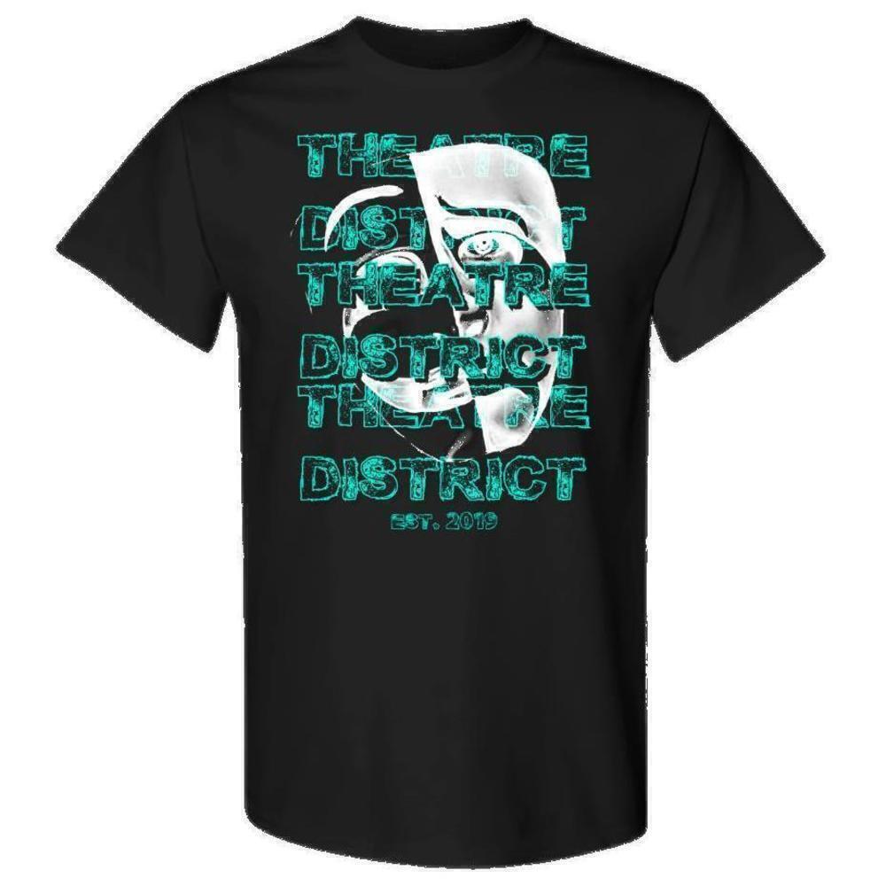 Theatre District Blue Minimal Urban Graphic T-Shirt